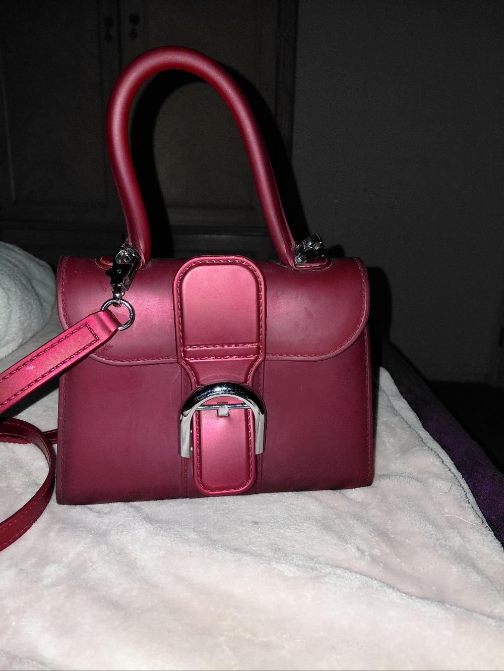 Women’s Structured Top-Handle Bag in Deep Berry